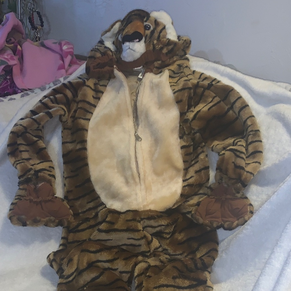 Source Unknown Tiger Costume - Brown and Cream